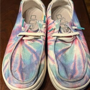 Hey Dude Pastel Tie-Dye Sneakers in Pink, Blue, Mint